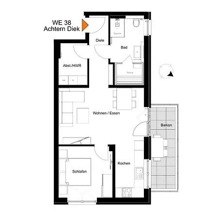 Achtern Diek 33 38 -kueste 33 Apartament *